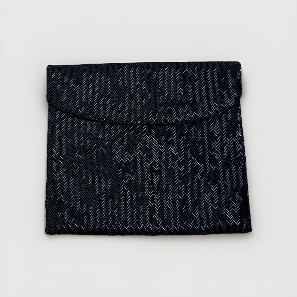 VTG 50/60s Beaded Black Clutch Purse |  "Bags By Joseph"